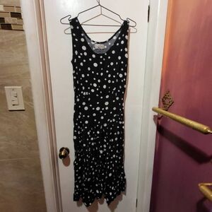 Vintage 40s Style Wiggle Dress, Polka Dots 100% Rayon  by S. Roberts vntg size 1